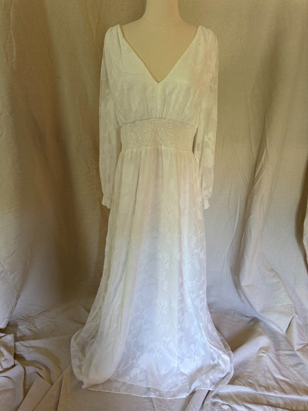 Adrianna Papell White Maxi Dress